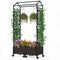 5.5 FT Self-Watering Planter Boxes with Lattice Trellis and Roof-Brown