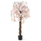 5.5 FT Tall Artificial Cherry Blossom Tree with Pink/White Flowers 1 Pack-White