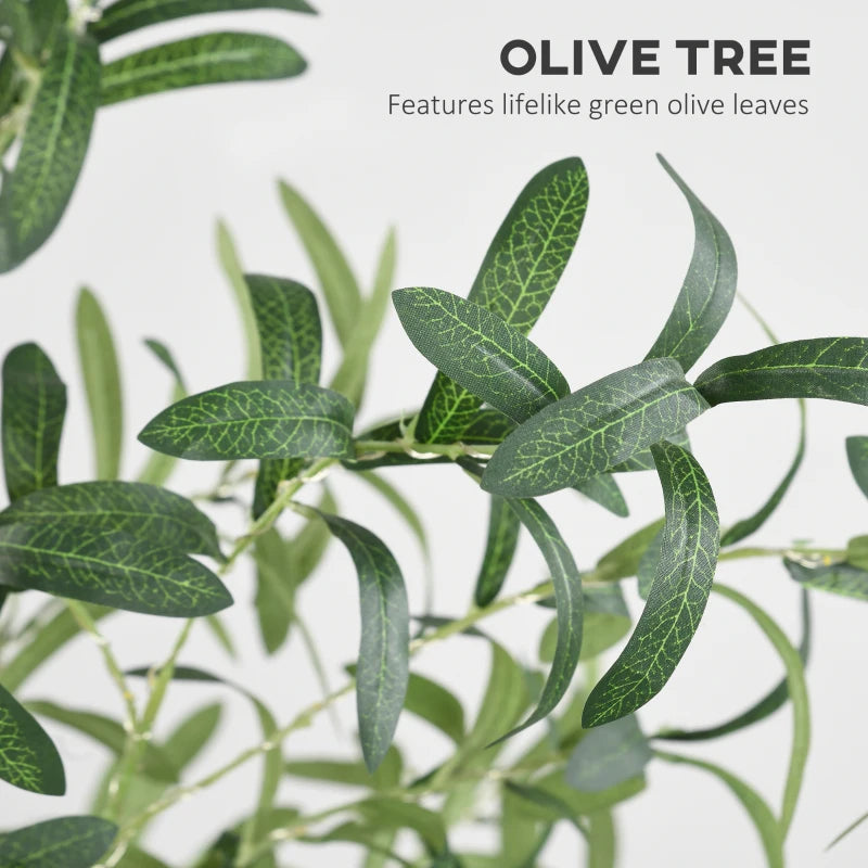 HOMCOM 6FT LED Olive Tree with 300 Warm White Lights, Artificial Light Up Tree for Home, Wedding, Party & Christmas Decor, Green 