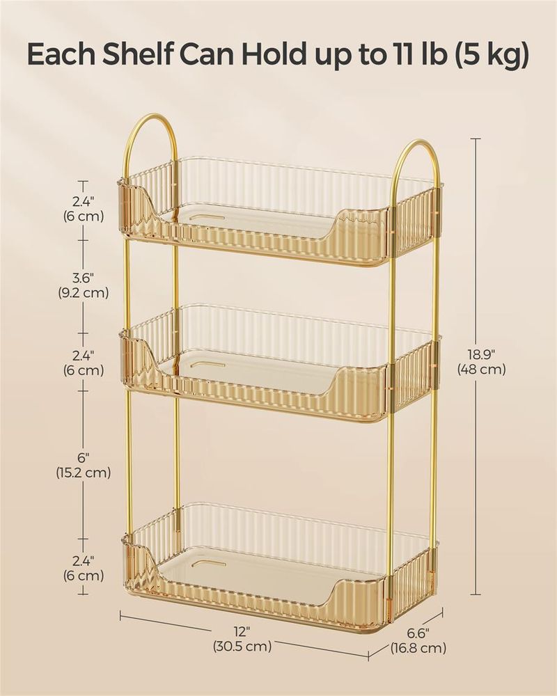SONGMICS 3-Tier Makeup Organizer 