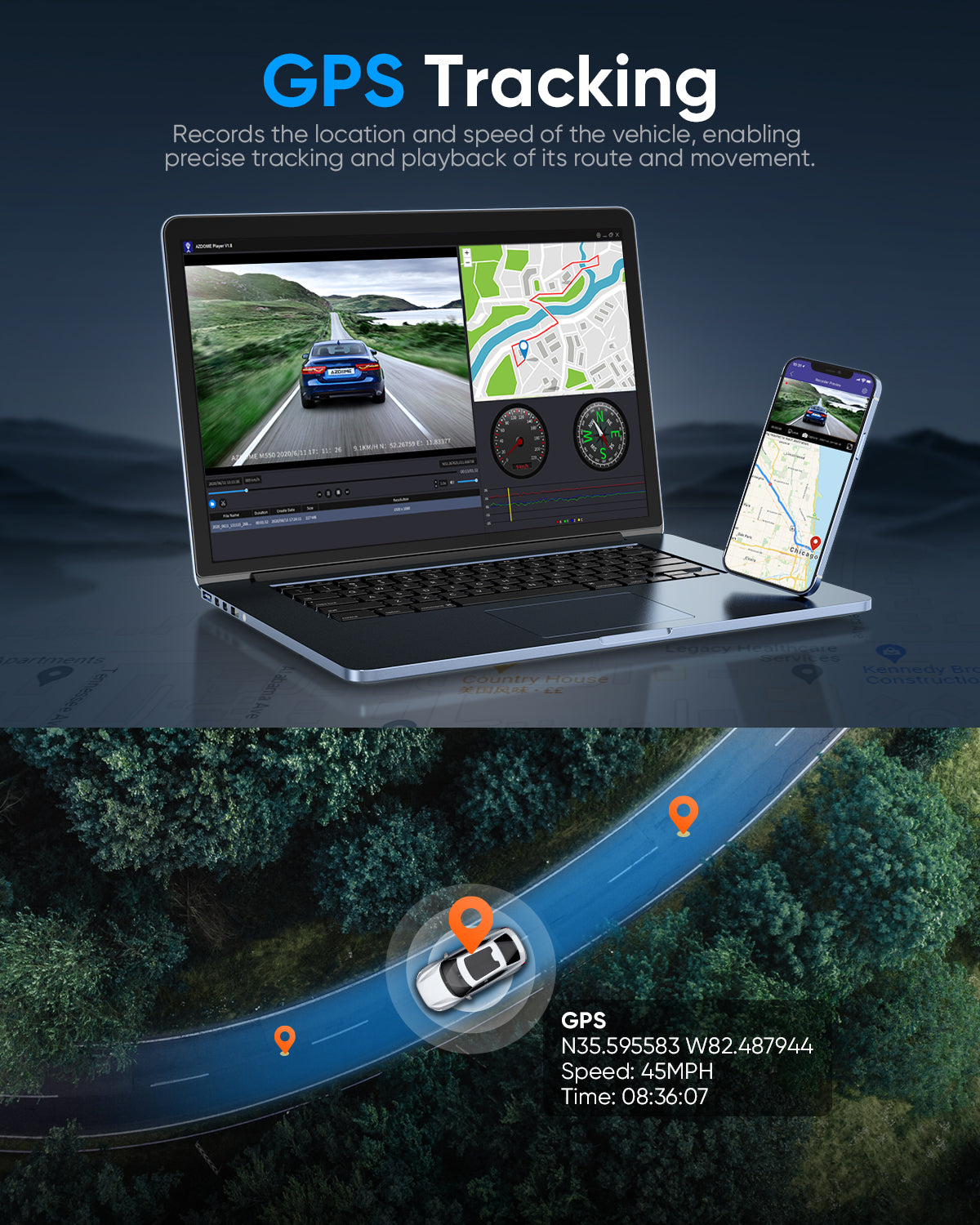 AZDOME M550 Pro 3CH 4K Dash Cam 