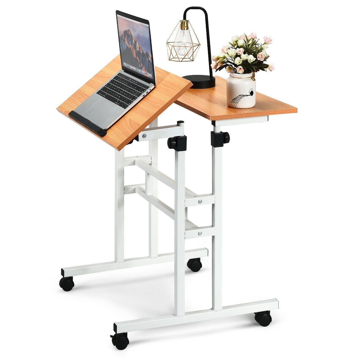 2 in 1 Height Adjustable Sit Standing Computer Desk