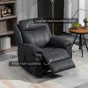 HOMCOM Manual Recliner Chair with Vibration Massage, Side Pockets, Microfibre Reclining Chair for Living Room, Black 