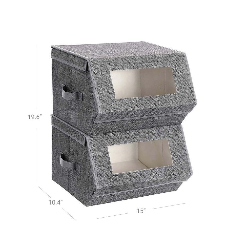 SONGMICS Stackable Storage Bins Set of 2 