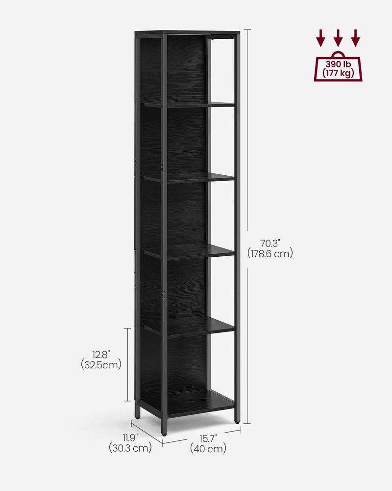 VASAGLE 6-Tier LED Bookshelf with Dimmable Lights 