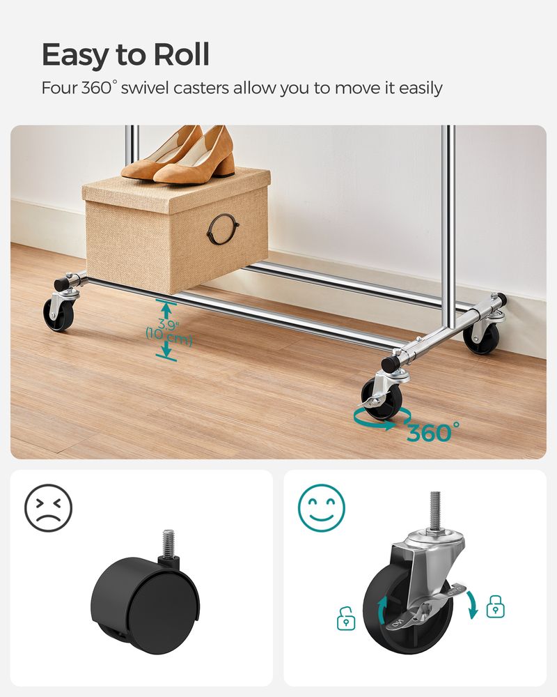 SONGMICS Clothes Rack with Extendable Hanging Rail 