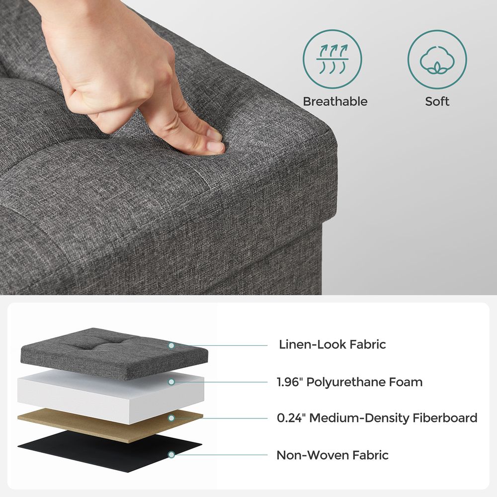 SONGMICS Small Ottoman Foot Rest with Legs 