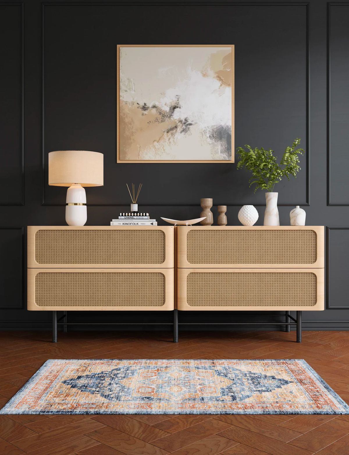 Talia Orange Blue Rug 