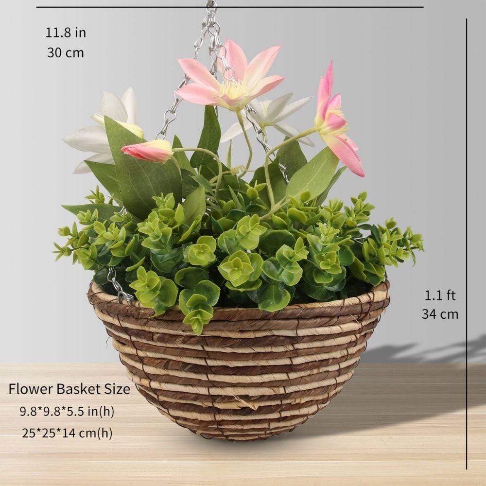 Lyla Artificial Floral Arrangement In Hanging Basket 