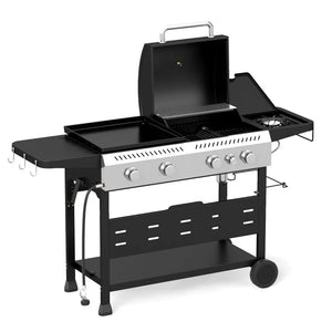 5-Burner Propane Gas Grill and Griddle Combo with Side Burner