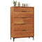 5-Drawer Dresser with Interlock System for Bedroom Living Room-Cherry