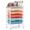 5-Drawer Rolling Storage Cart with Wooden Tabletop and Metal Frame – Craft & Organizer Cart