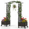 5 FT Self-Watering Planter Boxes with Lattice Trellis and Roof-Brown