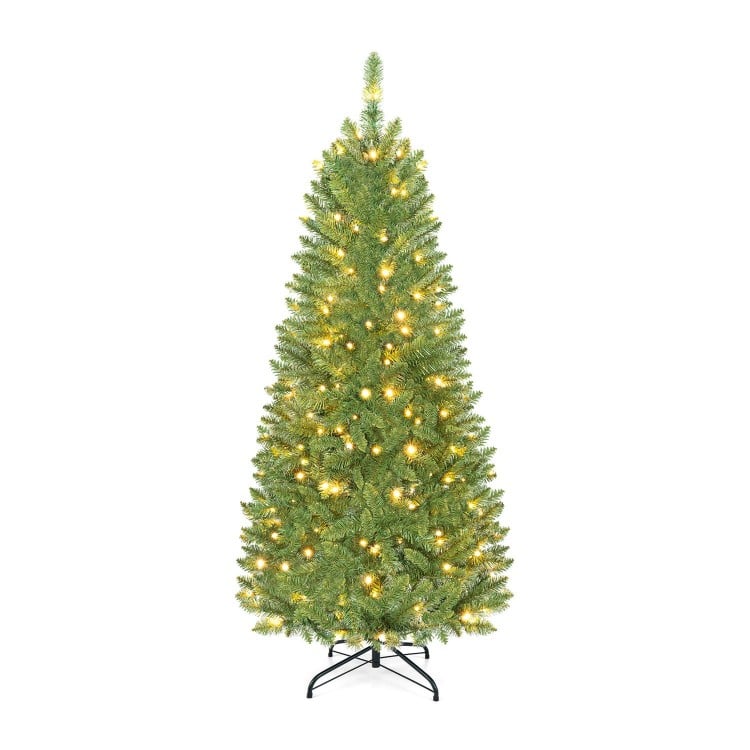 5 FT Pre-Lit Artificial Christmas Tree Realistic Slim Pencil Xmas Tree