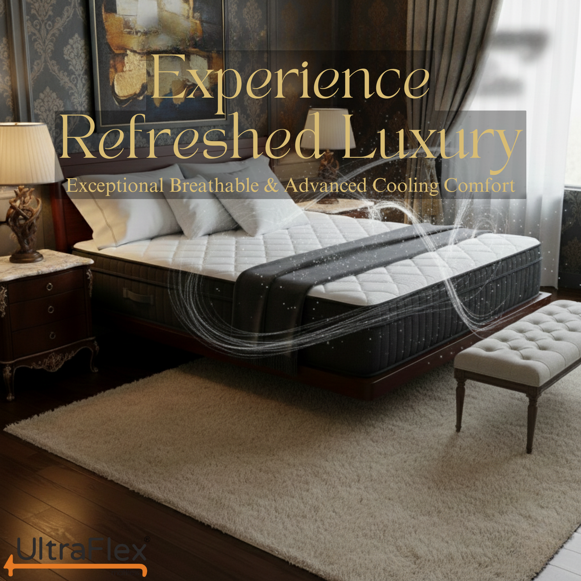 UltraFlex® Opulence Medium Firm Orthopedic Hybrid Mattress – Canadian-Made Advanced Cooling Gel & Pocket Coil System for Undisturbed Sleep & Edge-to-Edge Support