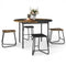 5-Piece Dining Set for 4 47 Inch Round  Kitchen Table and 4 Stools-Brown