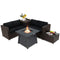 5 Piece Patio Furniture Set with 50000 BTU Propane Fire Pit Table