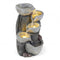 5-Tier Outdoor Water Fountain with LED Lights 17.5 Inch H for Patio Deck