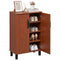 5-Tier Shoe Storage Cabinet Freestanding Wooden Shoe Rack Organizer-Brown