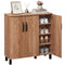 5-Tier Shoe Storage Cabinet Freestanding Shoe Rack Organizer for Entryway-Oak