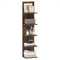 5-Tier Wall Mounted Shelf Unit with Wood Grain-Rustic Brown