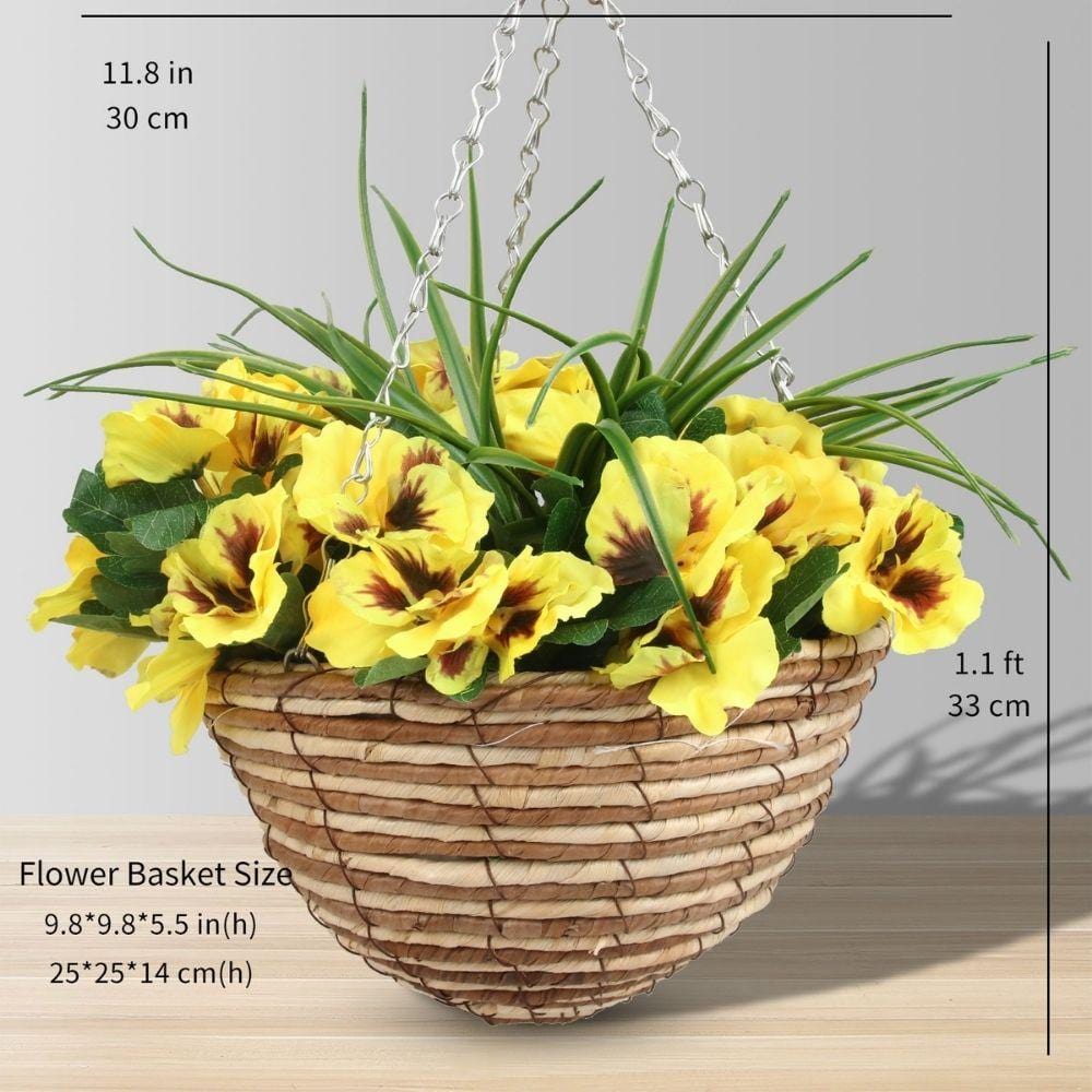 Grace Artificial Floral Arrangement In Hanging Basket 