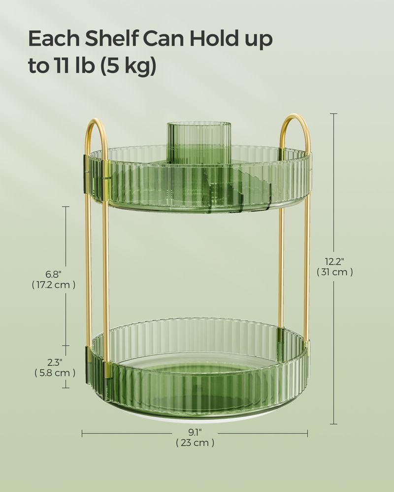 SONGMICS Round Rotating Skincare Organizer Countertop 