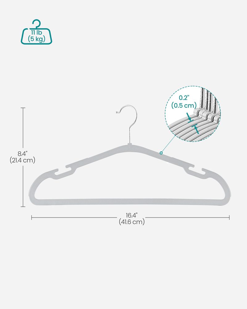 SONGMICS Heavy-Duty Plastic Clothes Hangers 50 Pack 