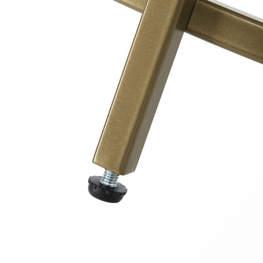 VASAGLE Glass Round Side Table with Metal Frame 