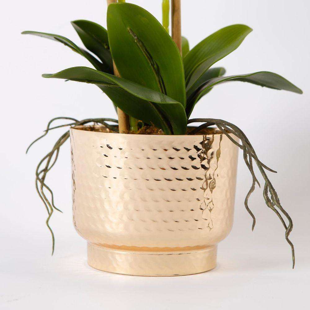 Gladiola Faux Potted Orchid Floral Arrangement 24 Inches 