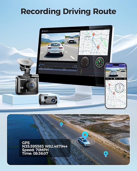 AZDOME GS63H Pro Front and Rear Dash Cam 