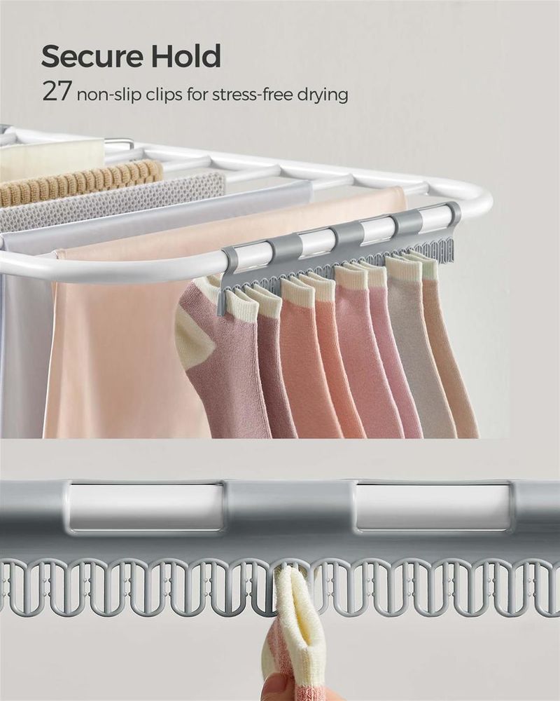SONGMICS Clothes Drying Rack with Sock Clips 