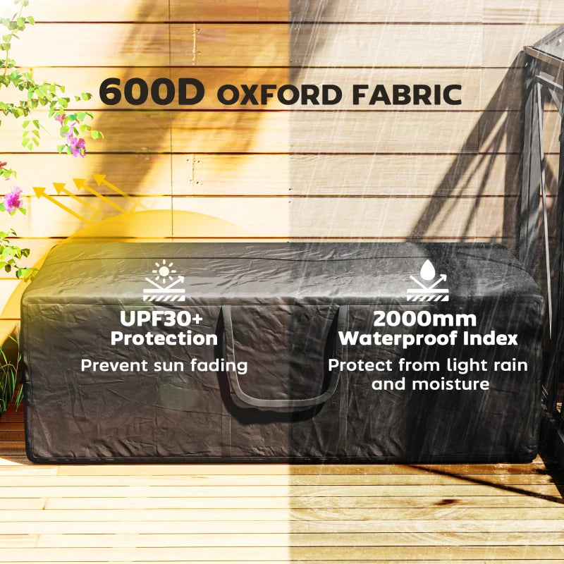 Outsunny 840L Outdoor Patio Cushion Storage Bag – UPF30+, Waterproof 600D Oxford, Heavy Duty, Black 