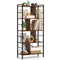 5-tier Bookcase 61 Inch Tall Industrial Bookshelf with Metal Frame