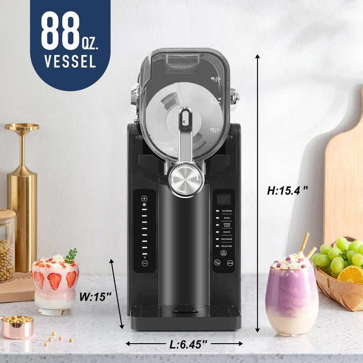 Professional Slushie Machine with Self-Cleaning Function, No Ice Needed, 6 Presets, Black