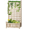 Outsunny Raised Garden Bed with Trellis, Wood Planter Box for Garden, Free Standing Flower Bed, 25.2