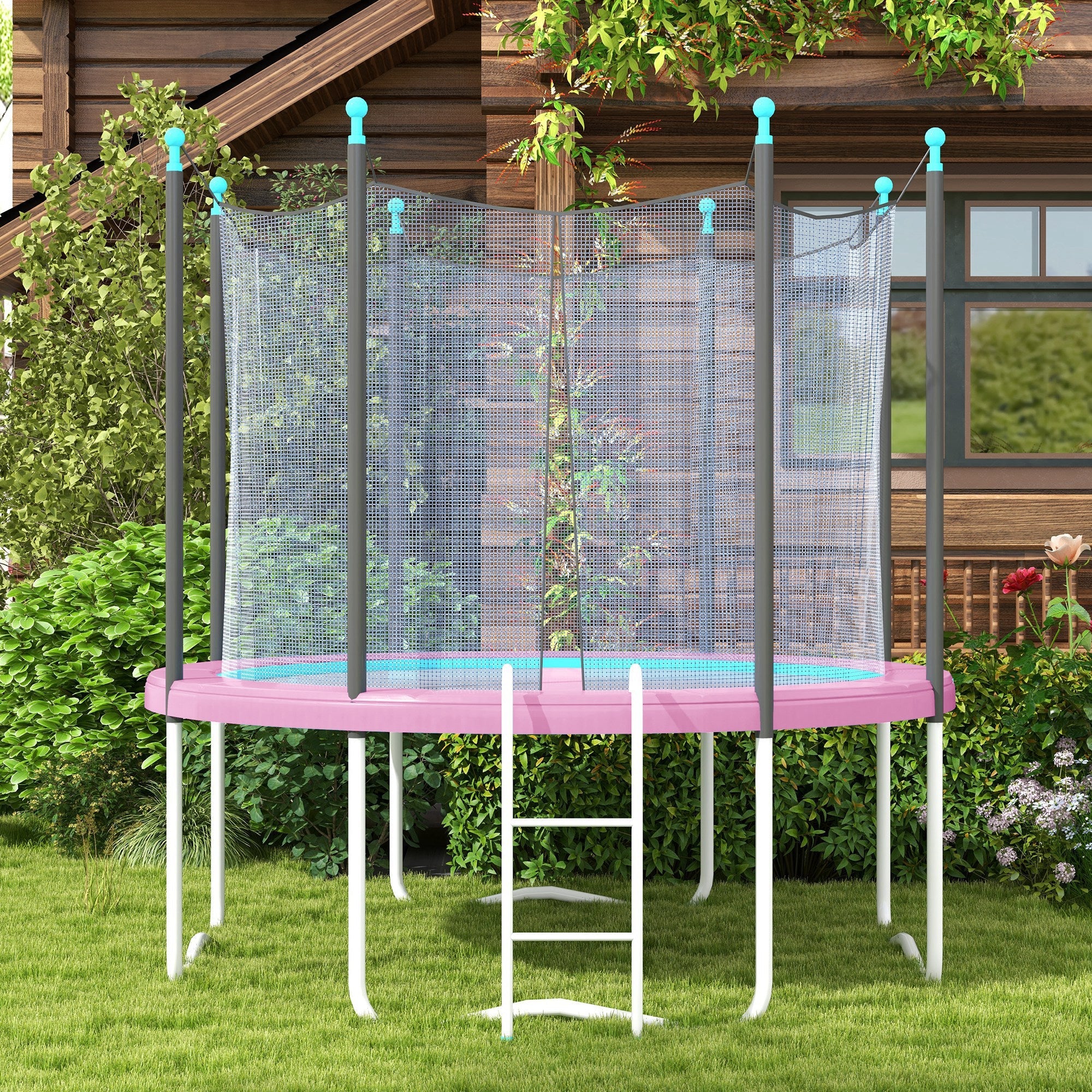 Soozier Trampoline Safety Upgrade: 12FT Edge Protection Spring Cover Pad, Waterproof Tear-Resistant, No Pole Holes, Pink 