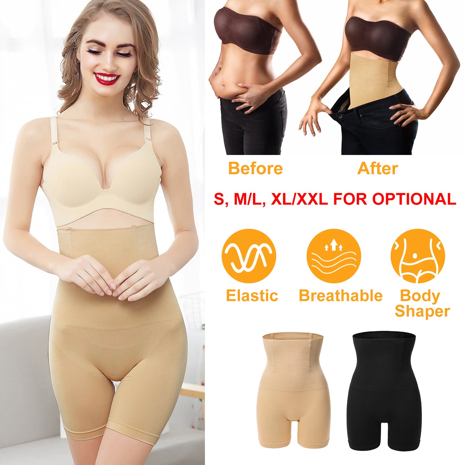 High Waist Shapewear Seamless Tummy Control Panties Butt Lifter Thigh Slimmer Body Trainer Shaper Compression Lingerie Panties for Women