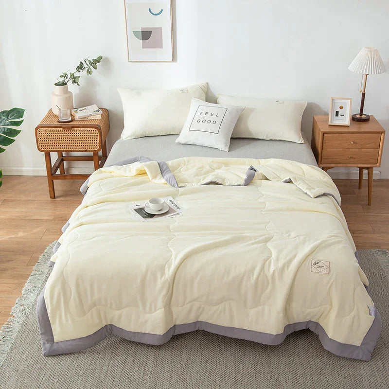 Pure Color Washed Cotton Summer Air Conditioning Duvet 