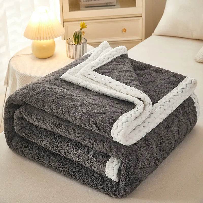 Blanket Double Thickened Warm Coral Fleece Sofa Winter Blanket 