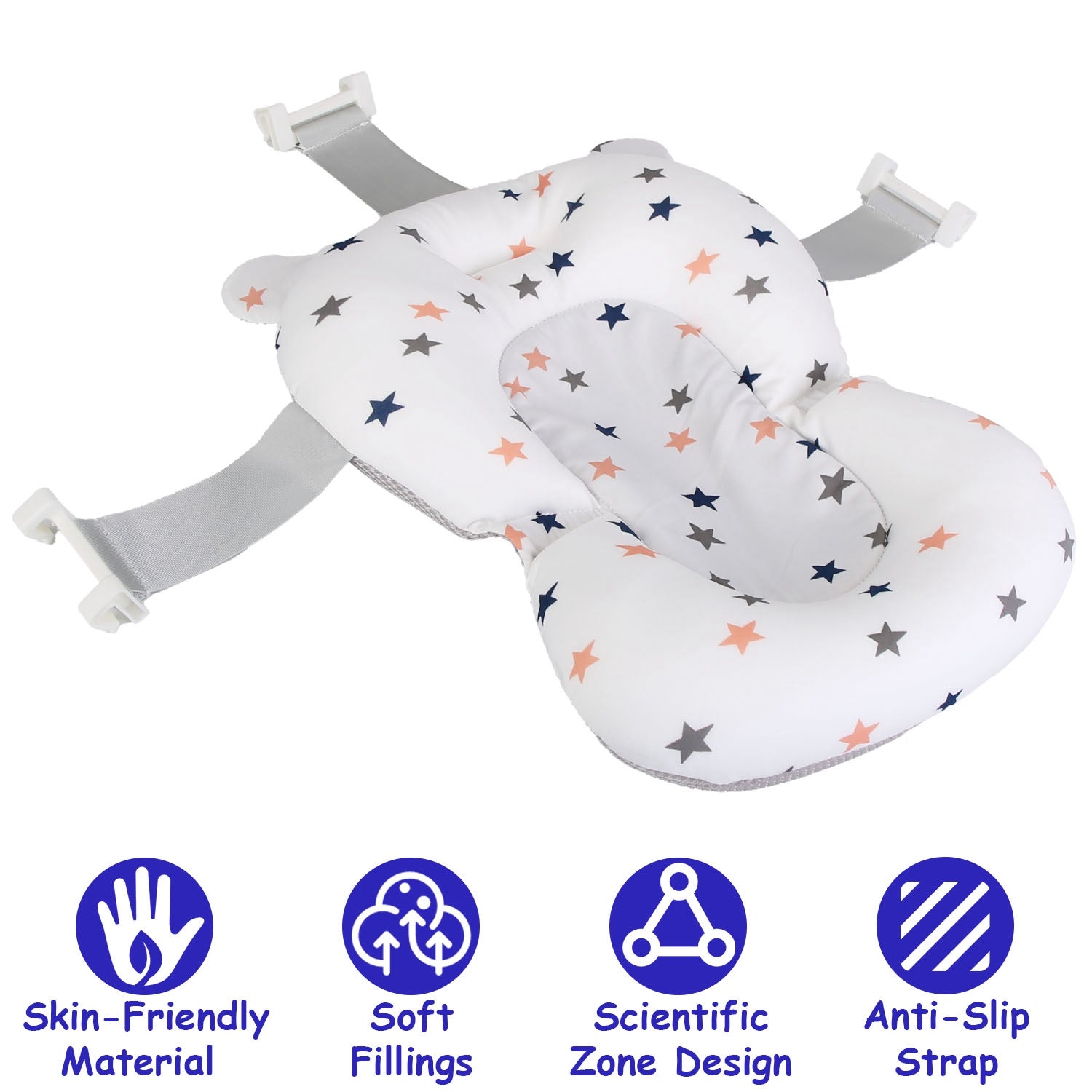 Baby Bath Cushion Pad for Bathtub Infant Bath Supporter Pad Only Newborn Bathtub Mat Quick Dry Baby Bath Floating Pillow 