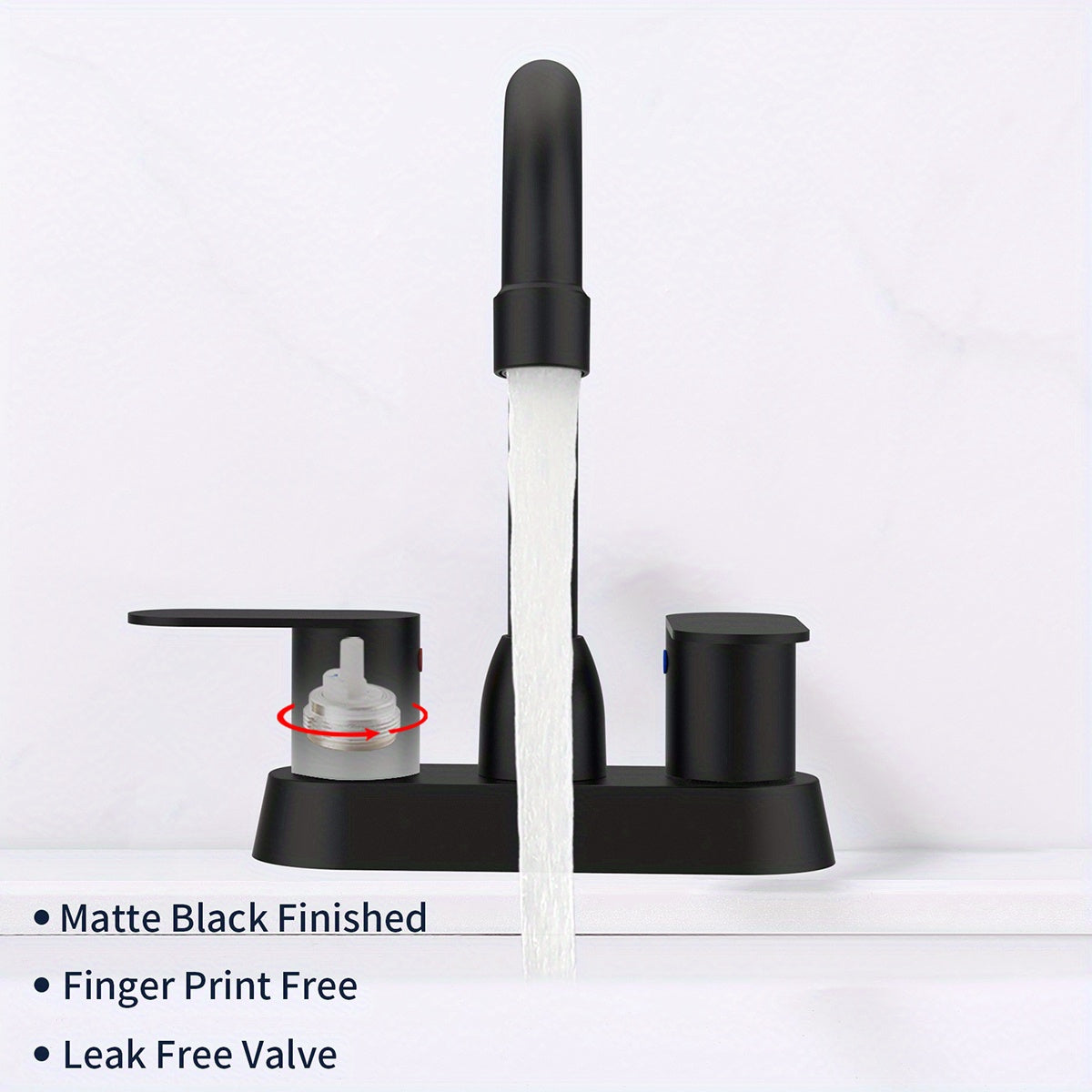 1pc Bathroom Face Basin Faucet, Bathroom Washbasin Faucet, 4 Inch Double Handle Face Basin Faucet 