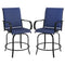 Outdoor Bar Stools Set of 2, 360° Swivel Bar Height Chairs, 26.8