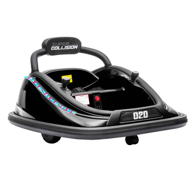 Aosom 12V Kids Bumper Car: 360° Rotation, Twin Motor, Remote Control, LED Lights, Belt 