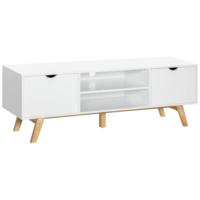 HOMCOM Modern Wooden TV Stand with 2 Storage Cabinet Stand for TV's up to 65" for Living Room Office, Storage Entertainment Center 