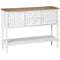 HOMCOM Retro Console Table: Vintage Sofa Table with Drawers & Cabinets, Entryway/Living Room/Bedroom, White