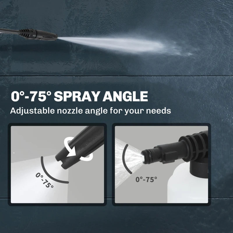 Outsunny Electric Pressure Washer – 2176 PSI High Pressure Power Washer with Adjustable Nozzle