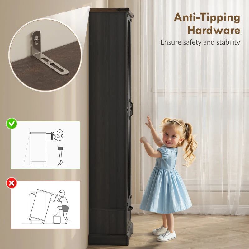 71" Pantry Cabinet, Kitchen Storage Cabinet with Adjustable Shelves, 2 Doors and Drawer for Dining Room, Black