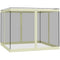 Outsunny 10x10 Gazebo Curtain Replacement Universal Mesh Sidewall Netting with Zippers & C-Rings in Beige