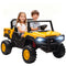 Qaba 24V Kids Ride on Tractor, 4WD 2 Seater Licensed Caterpillar Electric Vehicle with Remote Control, Dump Bed, Yellow